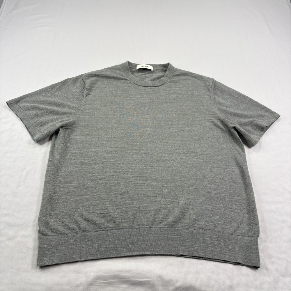Buck Mason Shirt Mens Large Gray Avalon Knit Crew Neck Pullover Stretch